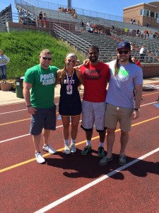 PSTS coaches Mark, Brian, and Skyler with Liza Elder after the 4th straight state title!