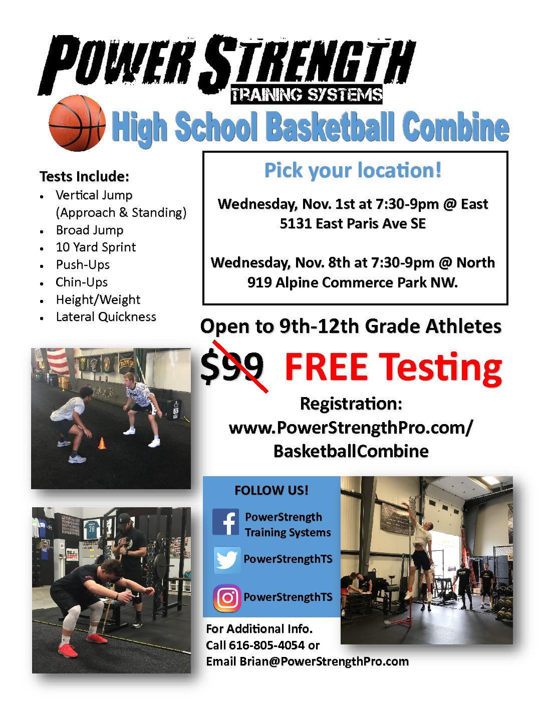 Basketball Combine Flyer - PowerStrength Training Systems